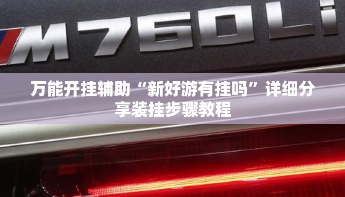 万能开挂辅助“新好游有挂吗”详细分享装挂步骤教程