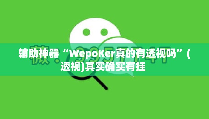 辅助神器“WepoKer真的有透视吗	”(透视)其实确实有挂 