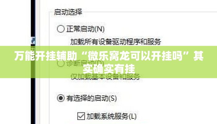万能开挂辅助“微乐窝龙可以开挂吗”其实确实有挂