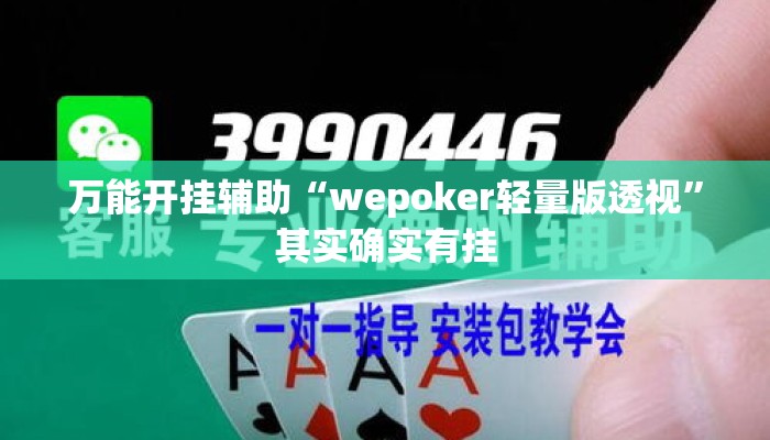 万能开挂辅助“wepoker轻量版透视”其实确实有挂