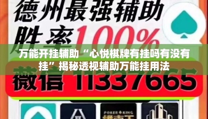 万能开挂辅助“心悦棋牌有挂吗有没有挂”揭秘透视辅助万能挂用法