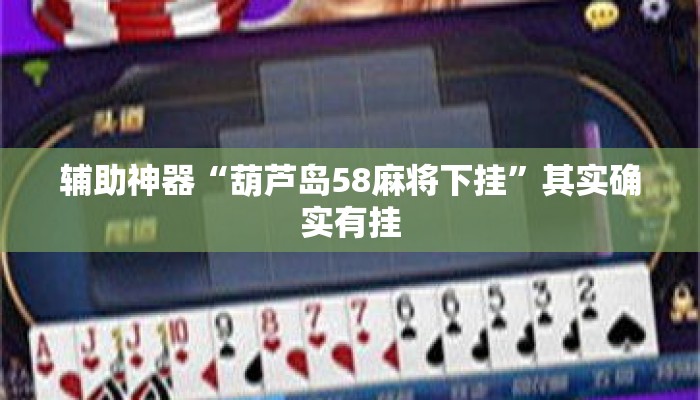 辅助神器“葫芦岛58麻将下挂	”其实确实有挂