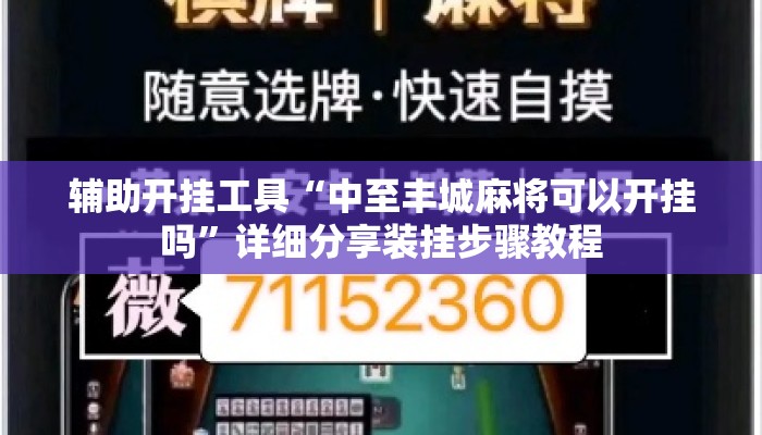 辅助开挂工具“中至丰城麻将可以开挂吗”详细分享装挂步骤教程