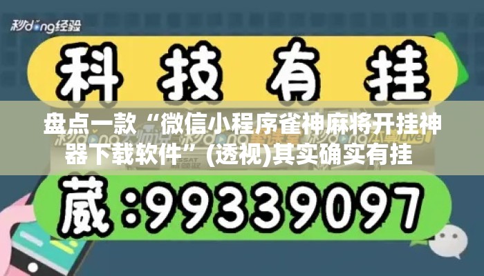 盘点一款“微信小程序雀神麻将开挂神器下载软件”(透视)其实确实有挂 