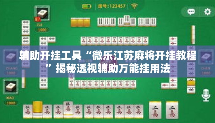 辅助开挂工具“微乐江苏麻将开挂教程	”揭秘透视辅助万能挂用法