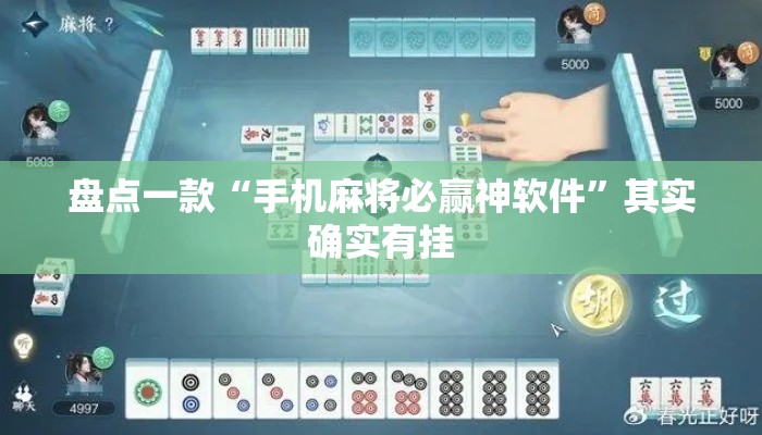 盘点一款“手机麻将必赢神软件”其实确实有挂