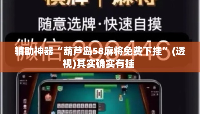 辅助神器“葫芦岛58麻将免费下挂	”(透视)其实确实有挂 