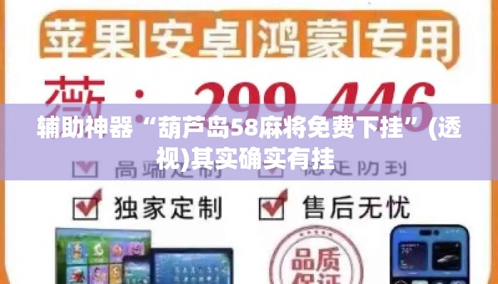 辅助神器“葫芦岛58麻将免费下挂”(透视)其实确实有挂 