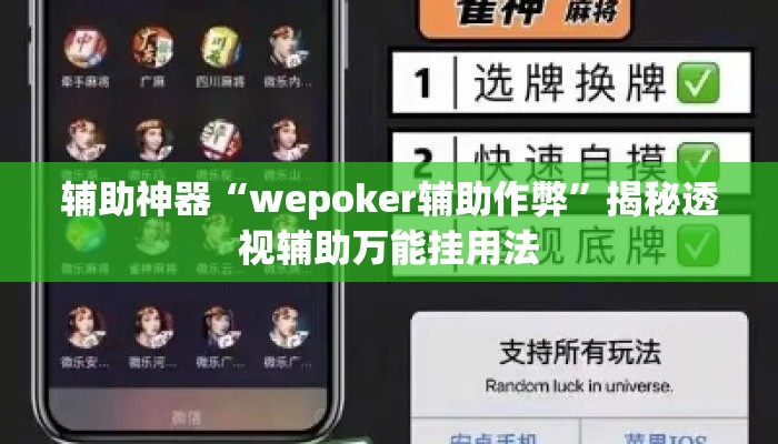 辅助神器“wepoker辅助作弊”揭秘透视辅助万能挂用法