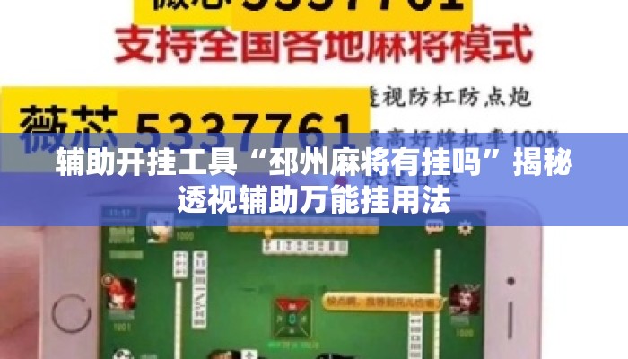 辅助开挂工具“邳州麻将有挂吗”揭秘透视辅助万能挂用法