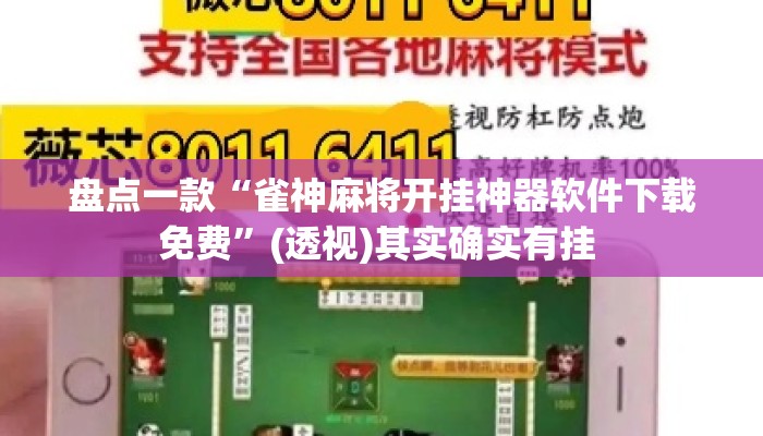 盘点一款“雀神麻将开挂神器软件下载免费	”(透视)其实确实有挂 