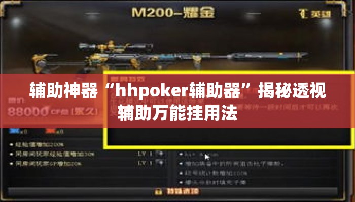 辅助神器“hhpoker辅助器	”揭秘透视辅助万能挂用法