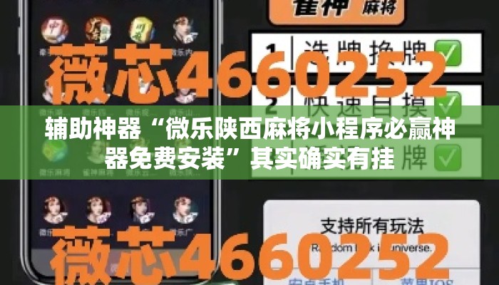 辅助神器“微乐陕西麻将小程序必赢神器免费安装”其实确实有挂