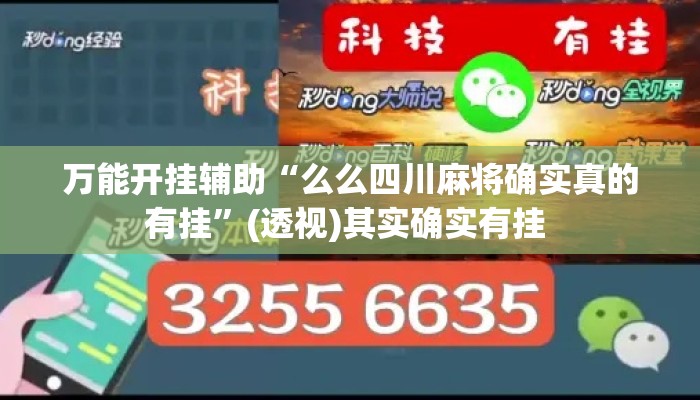 万能开挂辅助“么么四川麻将确实真的有挂”(透视)其实确实有挂 
