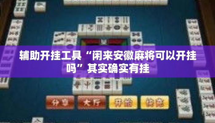 辅助开挂工具“闲来安徽麻将可以开挂吗”其实确实有挂
