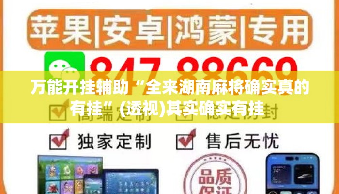 万能开挂辅助“全来湖南麻将确实真的有挂”(透视)其实确实有挂 