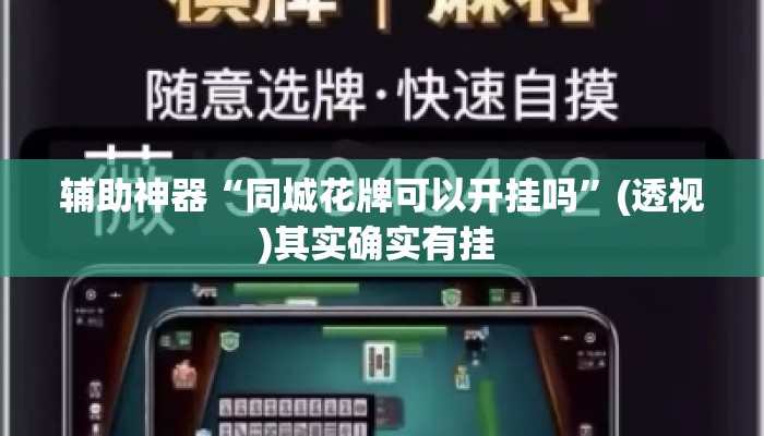 辅助神器“同城花牌可以开挂吗	”(透视)其实确实有挂 