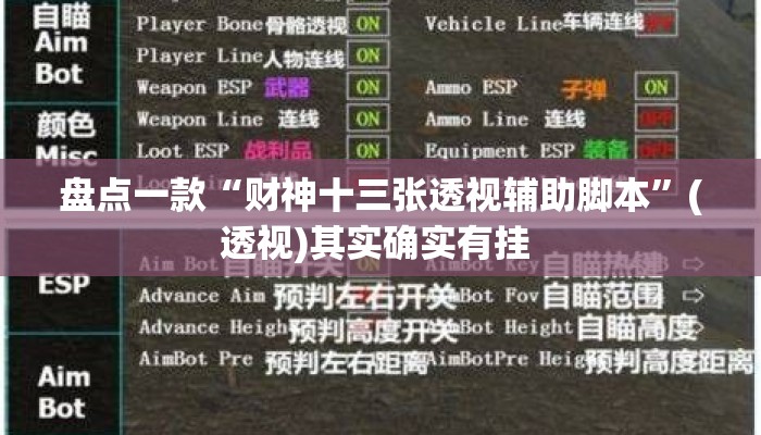 盘点一款“财神十三张透视辅助脚本”(透视)其实确实有挂 