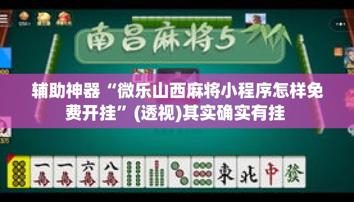 辅助神器“微乐山西麻将小程序怎样免费开挂”(透视)其实确实有挂 