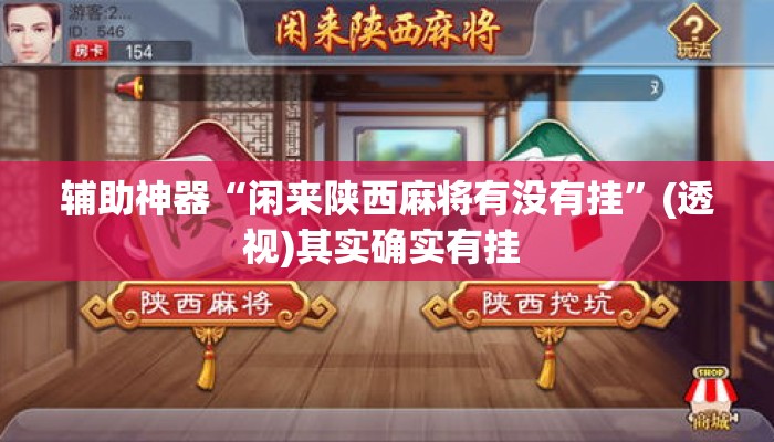 辅助神器“闲来陕西麻将有没有挂”(透视)其实确实有挂 
