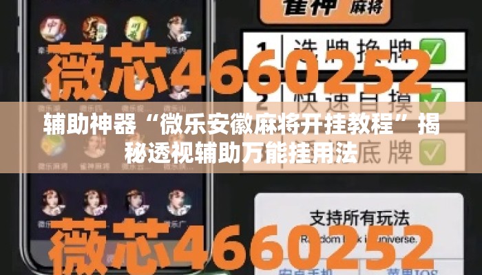 辅助神器“微乐安徽麻将开挂教程”揭秘透视辅助万能挂用法