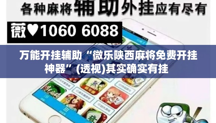 万能开挂辅助“微乐陕西麻将免费开挂神器”(透视)其实确实有挂 