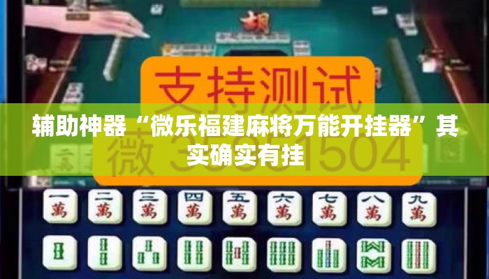 辅助神器“微乐福建麻将万能开挂器	”其实确实有挂