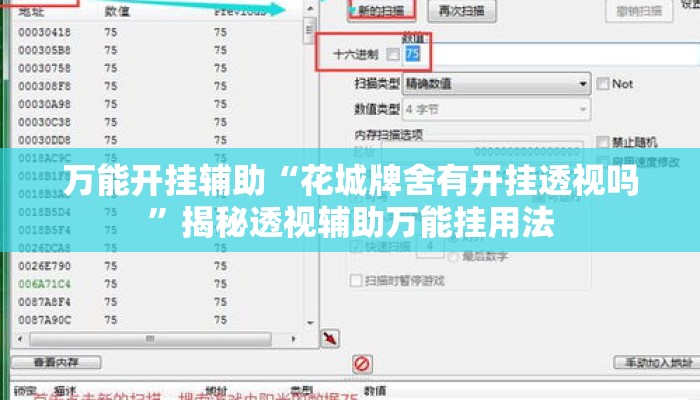 万能开挂辅助“花城牌舍有开挂透视吗”揭秘透视辅助万能挂用法