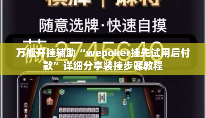 万能开挂辅助“wepoker挂先试用后付款”详细分享装挂步骤教程