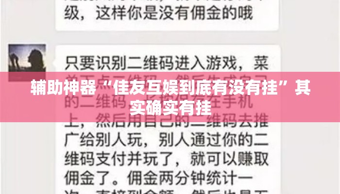 辅助神器“佳友互娱到底有没有挂”其实确实有挂