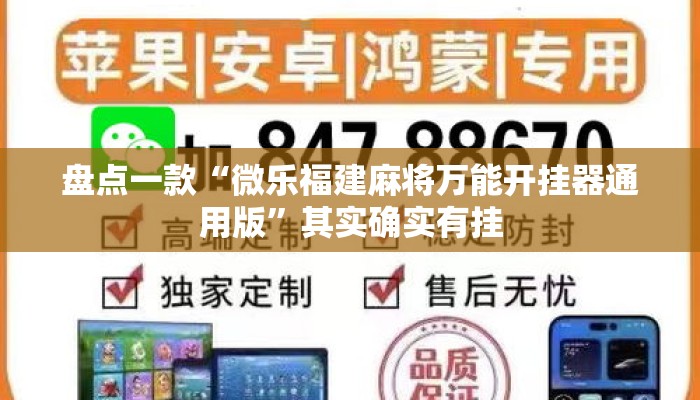 盘点一款“微乐福建麻将万能开挂器通用版”其实确实有挂