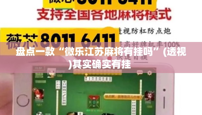 盘点一款“微乐江苏麻将有挂吗”(透视)其实确实有挂 