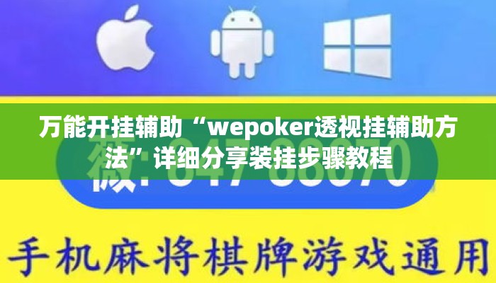 万能开挂辅助“wepoker透视挂辅助方法”详细分享装挂步骤教程