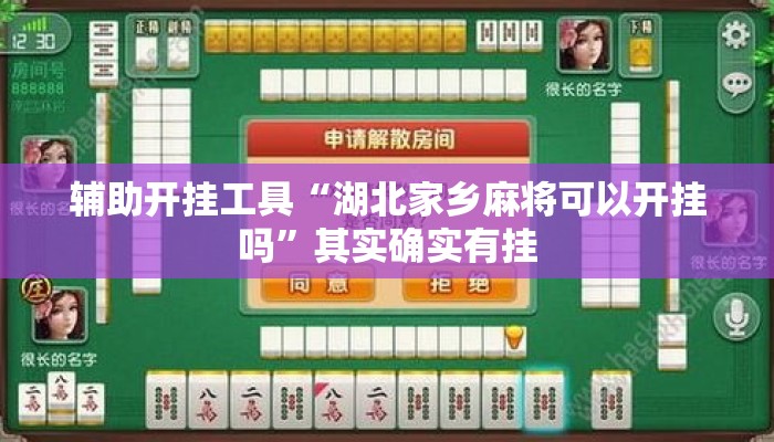辅助开挂工具“湖北家乡麻将可以开挂吗”其实确实有挂