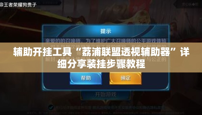 辅助开挂工具“荔浦联盟透视辅助器	”详细分享装挂步骤教程