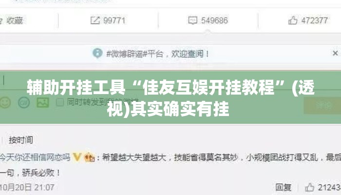 辅助开挂工具“佳友互娱开挂教程”(透视)其实确实有挂 