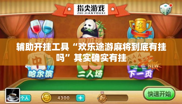 辅助开挂工具“欢乐途游麻将到底有挂吗	”其实确实有挂