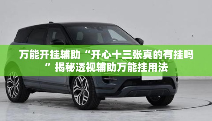 万能开挂辅助“开心十三张真的有挂吗”揭秘透视辅助万能挂用法