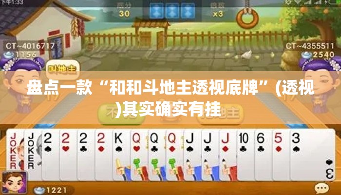 盘点一款“和和斗地主透视底牌”(透视)其实确实有挂 