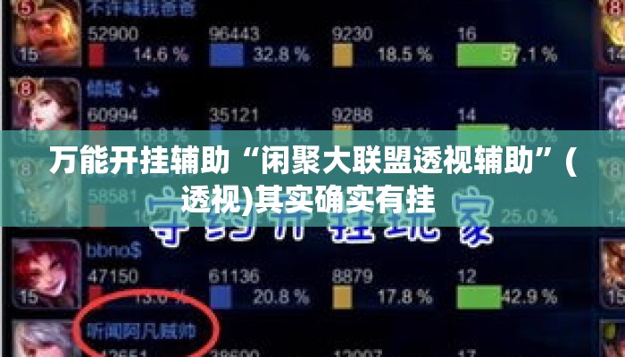 万能开挂辅助“闲聚大联盟透视辅助”(透视)其实确实有挂 