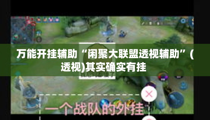 万能开挂辅助“闲聚大联盟透视辅助”(透视)其实确实有挂 
