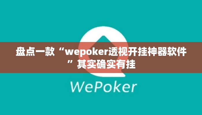 盘点一款“wepoker透视开挂神器软件”其实确实有挂