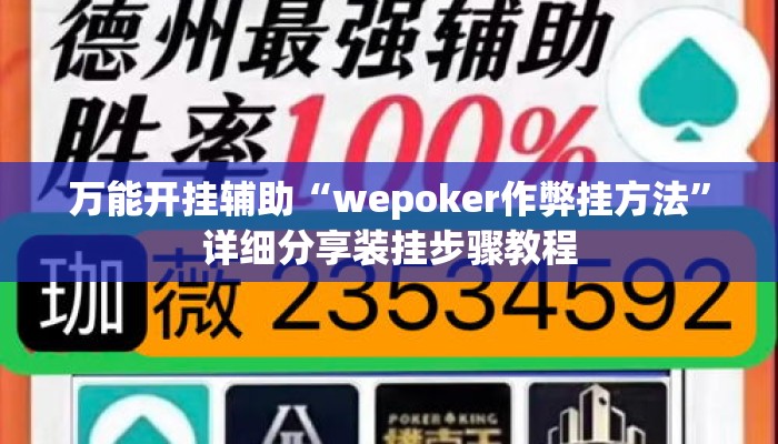 万能开挂辅助“wepoker作弊挂方法	”详细分享装挂步骤教程