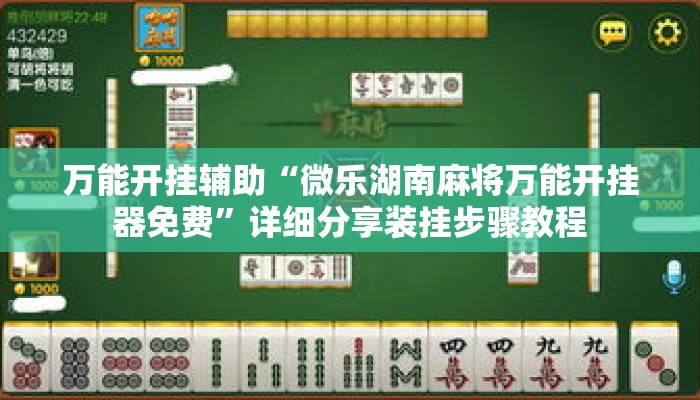 万能开挂辅助“微乐湖南麻将万能开挂器免费	”详细分享装挂步骤教程