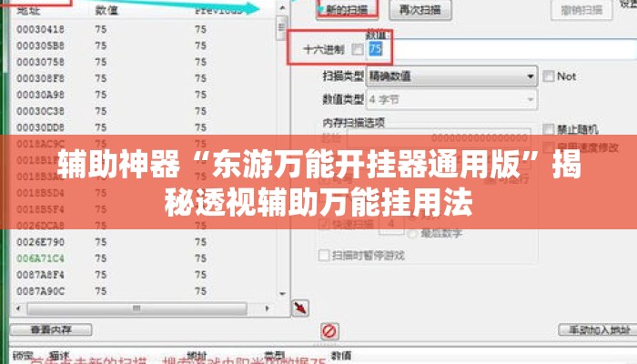 辅助神器“东游万能开挂器通用版”揭秘透视辅助万能挂用法