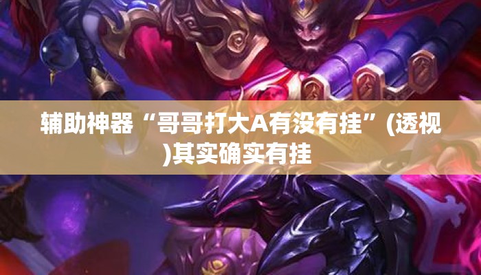 辅助神器“哥哥打大A有没有挂”(透视)其实确实有挂 