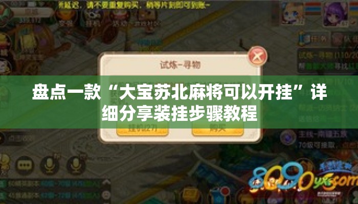 盘点一款“大宝苏北麻将可以开挂”详细分享装挂步骤教程