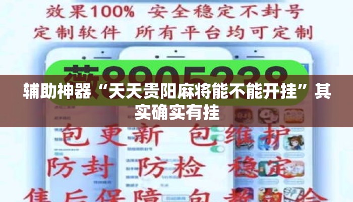 辅助神器“天天贵阳麻将能不能开挂”其实确实有挂