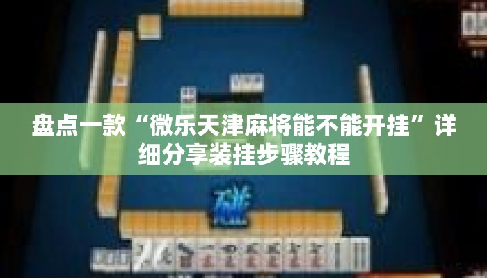 盘点一款“微乐天津麻将能不能开挂”详细分享装挂步骤教程