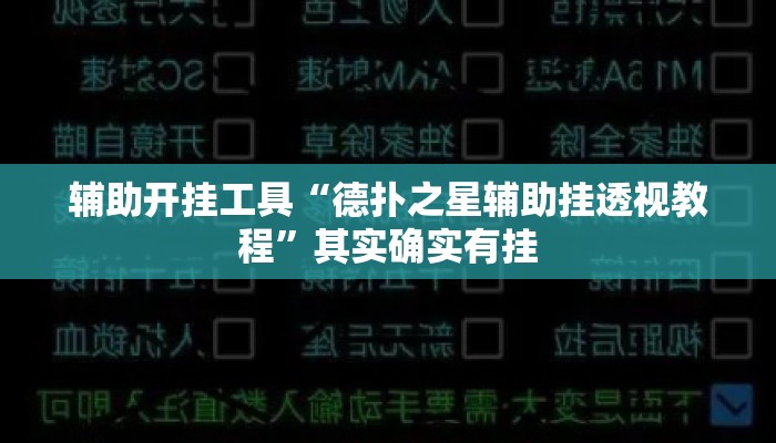 辅助开挂工具“德扑之星辅助挂透视教程”其实确实有挂